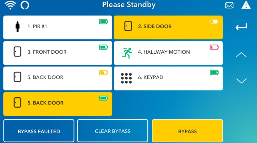 Buffalo security system command screen.